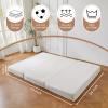 BYBYME Tri-Folding Corduroy Mattress, 6 Inches Gel Folding Mattress Topper, Foldable Soft Guest Bed Camping Pad, Washable Cover (Beige, Full) view 2