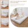 BYBYME Tri-Folding Corduroy Mattress, 6 Inches Gel Folding Mattress Topper, Foldable Soft Guest Bed Camping Pad, Washable Cover (Beige, Full) view 4