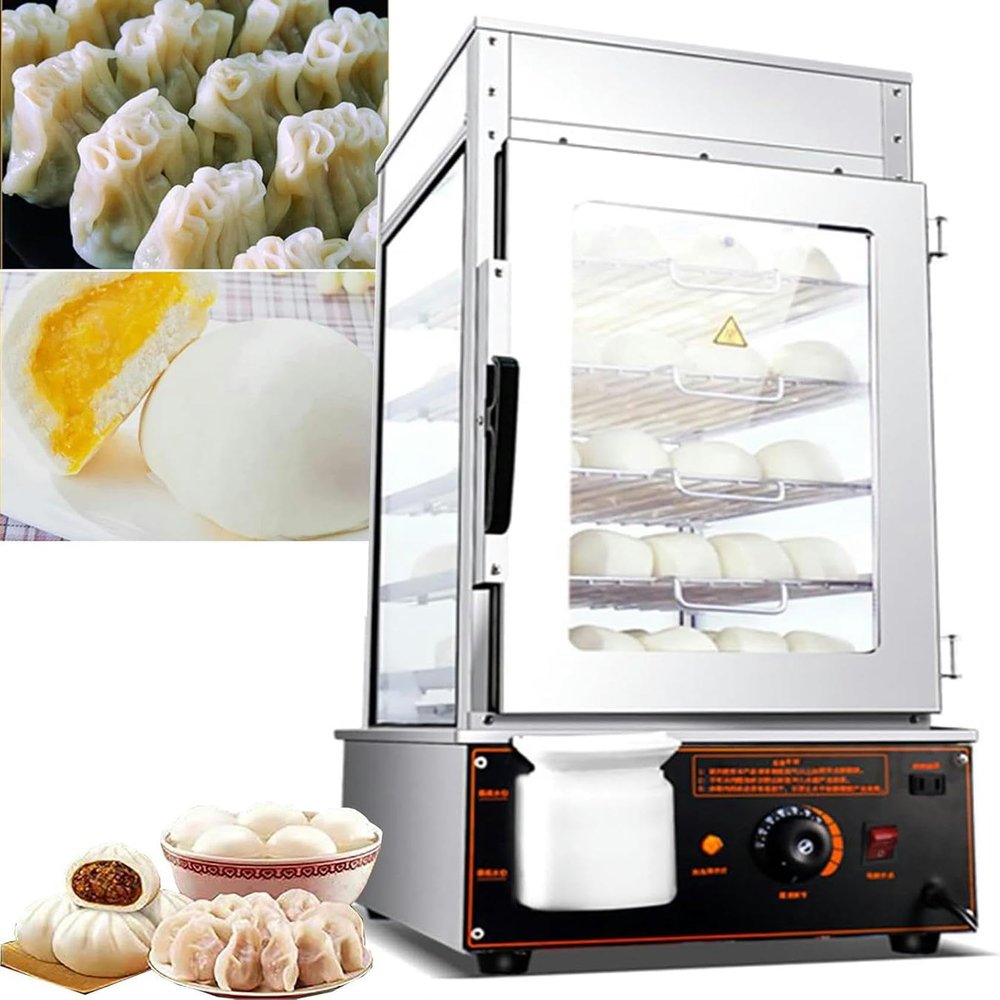 Commercial 5-Layer Electric Food Warmer, 1200W Steamer Machine, (30-110), 360 Heating, Anti-Dry Cooking