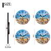 Kyvita Non-Ticking Sweep Movement Wall Clock Battery Operated Analog Wall Clocks Decorative for Bedroom-Beach Paintings of Shells and Starfish with The Blue Sea(14inch) view 2