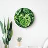 Kyvita Battery Operated Quartz Wall Clocks Non-Ticking Silent Modern Wall Clocks Decorative for Office-Lush Tropical Leaf Palm Tree with Green Leaves(10inch) view 4
