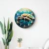 Kyvita Non-Ticking Silent Wall Clocks Battery Operated Personalized Decor Clock with Photo for Bathroom-Green Sea Turtle Swim in The Sea(14inch) view 4