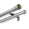 GZDXBF Aluminum Curtain Track, Slide-Down Roman Rod Curtain Rail, Wall Mounted Double Track with Silent Roller, for Living Room/Bedroom/Shower/Rv(Gray,600cm(4 * 150cm)) view 1
