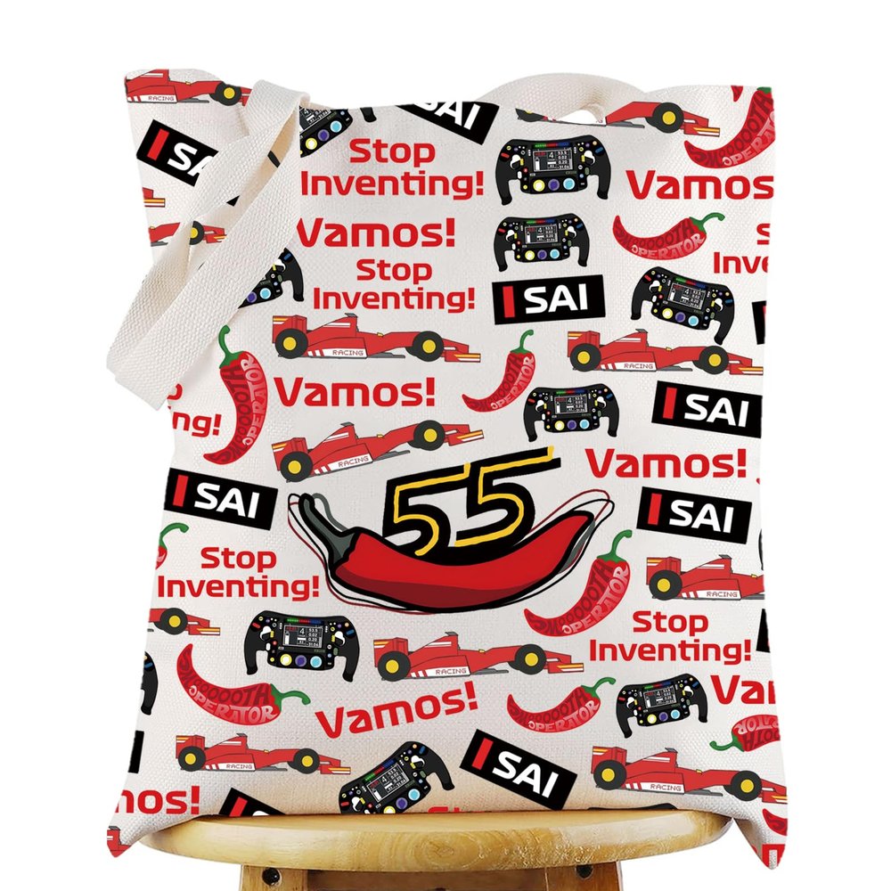 G2TUP Racing Carlos Tote Bag Racer Carlos Fans Gift Stop Inventing Carlos Shoulder Bag Racing Merchandise (Stop Inventing TG)