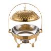 8.5 QT Chafing Dish Buffet Set, Round Stainless Steel Chafer Buffet Servers and Warmers Set, Warming Tray with Lid and Diamond Holder for Wedding, Parties, Banquet, Events (Gold, 8.5QT) view 1
