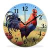 Kyvita Modern Wall Clock Silent Non-Ticking Clock Quartz Battery Operated Analog Clock Decorative for Living Room-Farmhouse Rooster in The Grass(14inch) view 1