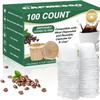 CAPMESSO Disposable Coffee Paper Filters, 100 Count Keurg Cup Coffee Filters Compatible with Keurg Brewers Reusable Single Serve 1.0 and 2.0 Coffee Maker (100 Count, White) view 1