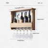 Small Wine Rack Wall Mounted Bar Shelves Wine Rack Liquor Bottle Display Shelf with Hanging Wine Glass Rack Holder Liquor Cabinet Bar Kitchen Wall Shelf for Home Bar Dining Room Kitchen(Dark color) view 2