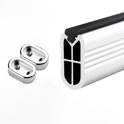 Jievmrs Closet Rod Metal Wardrobe Rail with Anti-Slip Silence StripHeavy Duty Hanging Bar with Two End Caps & Screws, Cuttable Clothes Rail Pole for Garment Shop(Silver,100cm/3.3)
