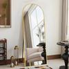 DMWOODFL 58"x18" Arched Full Length Mirror - Floor Standing or Wall Mounted with Stand, Aluminum Frame & Shatter-Proof Glass, Gold Freestanding Mirror for Bedroom, Living Room, Entryway Decor view 1