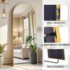 DMWOODFL 58"x18" Arched Full Length Mirror - Floor Standing or Wall Mounted with Stand, Aluminum Frame & Shatter-Proof Glass, Gold Freestanding Mirror for Bedroom, Living Room, Entryway Decor view 3