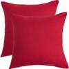 SWJ-swjssb Decorative Throw Pillow Covers 18x18 in Cushion Cases with Zipper Set of 2 Pillowcase Protectors Pillow Slipcovers for Living Room Couch Sofa Bed Pillows Cover(Burgundy) view 1