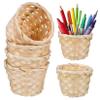 TINEASUR 6pcs Woven Basket Storage Basket Mini Containers Woven Hamper Tablescape Decor Decor Mini s for Crafts Toy Wicker Laundry White Candy Wooden view 1