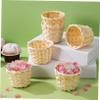 TINEASUR 6pcs Woven Basket Storage Basket Mini Containers Woven Hamper Tablescape Decor Decor Mini s for Crafts Toy Wicker Laundry White Candy Wooden view 2