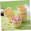TINEASUR 6pcs Woven Basket Storage Basket Mini Containers Woven Hamper Tablescape Decor Decor Mini s for Crafts Toy Wicker Laundry White Candy Wooden view 3