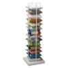 Commercial Throw Pillow Storage Rack, Retail Store Hotel Square Cushion Display Shelf Floor Standing, White Black Iron Frame, 60x60x200cm(White) view 1