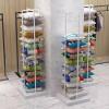 Commercial Throw Pillow Storage Rack, Retail Store Hotel Square Cushion Display Shelf Floor Standing, White Black Iron Frame, 60x60x200cm(White) view 3