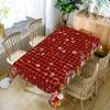 Laeacco 60x102 inch Christmas Tablecloth Red Black Plaid Table Cloth Xmas Santa Claus Snowman Elk Rectangle Tablecloth Washable Wrinkle Free Table Cover for Xmas New Year Kitchen Dining Room Decor view 3