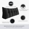 Fully Stuffed Thicken Headboard Pillow Twin Padded Headboard Soft and Firm Support Large Bolster Triangular Bed Wedge Pillow Backrest Positioning Bed Rest Reading Pillows for Bed Corduroy Black view 3