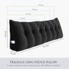 Fully Stuffed Thicken Headboard Pillow Twin Padded Headboard Soft and Firm Support Large Bolster Triangular Bed Wedge Pillow Backrest Positioning Bed Rest Reading Pillows for Bed Corduroy Black view 4