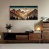 HLNIUC Large Mountain Wall Art, Tree Ring Wood Nature 40"x20" Framed Wall Decor, Rustic Desert Canvas Painting, Brown Abstract Landscape Art Print for Living Room, Bedroom, Office view 2