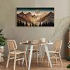 HLNIUC Large Mountain Wall Art, Tree Ring Wood Nature 40"x20" Framed Wall Decor, Rustic Desert Canvas Painting, Brown Abstract Landscape Art Print for Living Room, Bedroom, Office view 3