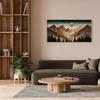 HLNIUC Large Mountain Wall Art, Tree Ring Wood Nature 40"x20" Framed Wall Decor, Rustic Desert Canvas Painting, Brown Abstract Landscape Art Print for Living Room, Bedroom, Office view 4