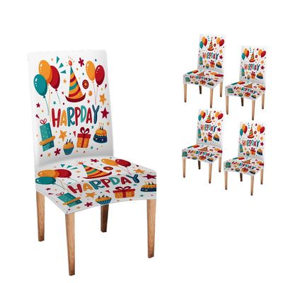 CAPSCEOLL Birthday Chair Cover for Classroom,4 Pcs Cute Happy Birthday Chair Cover,Birthday Chair Back Covers for Students Preschoolers Kids