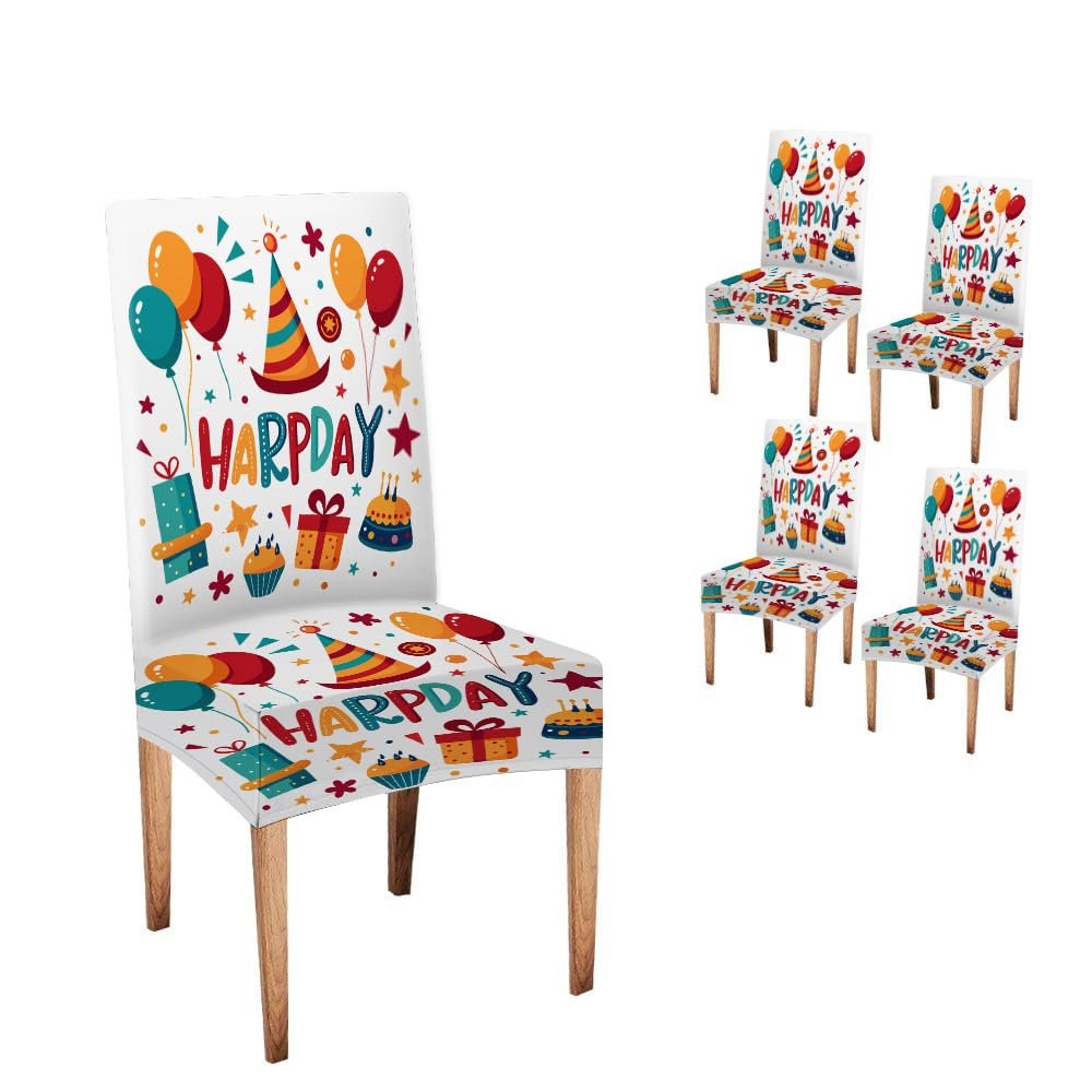 CAPSCEOLL Birthday Chair Cover for Classroom,4 Pcs Cute Happy Birthday Chair Cover,Birthday Chair Back Covers for Students Preschoolers Kids