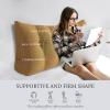 Fully Stuffed Thicken Headboard Pillow Full Padded Headboard Soft and Firm Support Large Bolster Triangular Bed Wedge Pillow Backrest Positioning Bed Rest Reading Pillows for Bed Corduroy Camel view 2