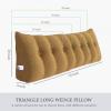 Fully Stuffed Thicken Headboard Pillow Full Padded Headboard Soft and Firm Support Large Bolster Triangular Bed Wedge Pillow Backrest Positioning Bed Rest Reading Pillows for Bed Corduroy Camel view 4