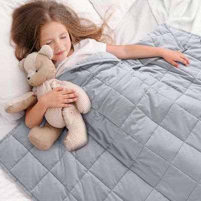 Kivik Weighted Blanket 5 lbs, Small Weighted Blanket 5 Pounds, Mini Heavy Blanket Throw, Breathable Cooling & Warm Blankets, Machine Washable, 36x48 Inches Grey