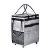 Reusable Grocery Bag On Wheels Large Capacity Shopping Trolley Foldable Rolling Tote with Outside Pocket, Heavy Duty Handle (Silver, Large) view 1