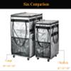 Reusable Grocery Bag On Wheels Large Capacity Shopping Trolley Foldable Rolling Tote with Outside Pocket, Heavy Duty Handle (Silver, Large) view 2