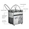 Reusable Grocery Bag On Wheels Large Capacity Shopping Trolley Foldable Rolling Tote with Outside Pocket, Heavy Duty Handle (Silver, Large) view 4