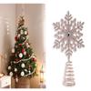 Christmas Traditions 5 inch Glittered Filigree Christmas Star Snowflake Tree Topper Star for Small/Mini X'Mas Tree/Home Decor/Christmas Table/Shelf Ornaments (Rose Gold) view 3