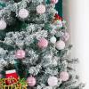 100Pcs Christmas Balls Ornaments Set, Shatterproof Christmas Decorations with Hand-held Gift Package for Xmas Tree/Holiday/Wedding/Holiday/Party Decor (Pink & White) view 3