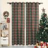 Moslovstar Tartan Curtains Set of 2 Classic Scottish Curtains Semi Blackout Grommets Top Machine Wash, Green and Red 52" W x 63" L view 1