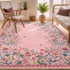 Wonnitar Washable Rug, 5x7 Pink Rugs for Living Room, Floral Print Non-Slip Area Rugs for Bedroom Girls, Soft Large Throw Carpet for Kids Nursery Room (Pink,5'x7') view 1