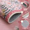 Wonnitar Washable Rug, 5x7 Pink Rugs for Living Room, Floral Print Non-Slip Area Rugs for Bedroom Girls, Soft Large Throw Carpet for Kids Nursery Room (Pink,5'x7') view 3