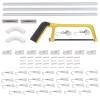 Curtain Track System, Room Divider Ceiling Curtain Track Kit with Hooks, Corner Connectors and Top Brackets (6-9 ft Track Set) view 1
