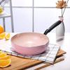 Cooking Pot, Frying Pan,26CM Pink Wok Non-Stick Pan Fried Scoop Pan Deep Fry Non-Stick Pot Cooker General Use for Gas and Induction Cooker view 2