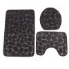 3pcs Bathroom Rugs Set, Soft Non Slip Bath Rugs and Mats Set, Super Absorbent Washable Bathroom Carpets, Plush Bathroom Mats, Toilet Rug, Dries Quickly (Black) view 1