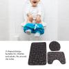 3pcs Bathroom Rugs Set, Soft Non Slip Bath Rugs and Mats Set, Super Absorbent Washable Bathroom Carpets, Plush Bathroom Mats, Toilet Rug, Dries Quickly (Black) view 2