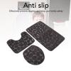 3pcs Bathroom Rugs Set, Soft Non Slip Bath Rugs and Mats Set, Super Absorbent Washable Bathroom Carpets, Plush Bathroom Mats, Toilet Rug, Dries Quickly (Black) view 4
