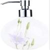 Countertop Soap Dispensers, Refillable Pump Bottle Retro Purple Lily Sphere Ceramics Lotion Bottle Bathroom Refillable Hand Soap Dispenser with Silver Pump for Kitchen Countertop view 1