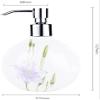 Countertop Soap Dispensers, Refillable Pump Bottle Retro Purple Lily Sphere Ceramics Lotion Bottle Bathroom Refillable Hand Soap Dispenser with Silver Pump for Kitchen Countertop view 2