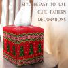 IRADA Tissue Box Cover Square Decorative Tissue Box Holder Cute Funny Cube Tissue Case Cover-Xmas Decor Red Tree Tissue Box Cover view 2