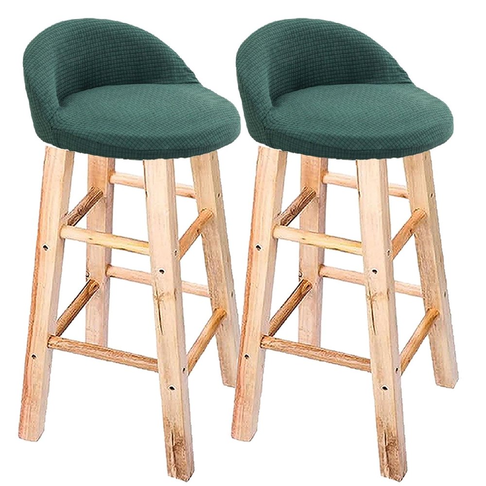 Curved Round Back Bar Stool SlipcoversBar Stool Cover Cushion With Round Backs And Arms13" Indoor Bar Stools Slipcovers Counter Stool Cover With Low Arms Chair Protector for Counter Office Desk(Blu