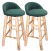 Curved Round Back Bar Stool SlipcoversBar Stool Cover Cushion With Round Backs And Arms13" Indoor Bar Stools Slipcovers Counter Stool Cover With Low Arms Chair Protector for Counter Office Desk(Blu view 1
